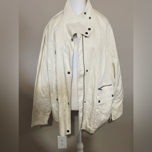 Peace Love World Linen Moto Jacket 3X - Picture 5 of 10
